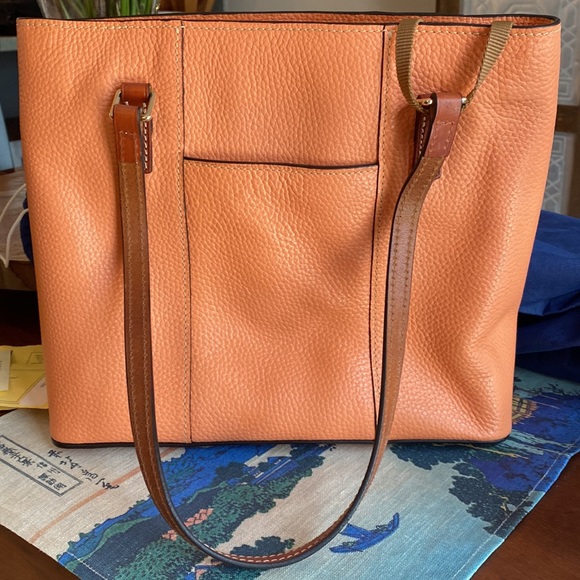 Dooney & Bourke Pebble Leather Small Lexington Tote - Pale Orange - Picture 2 of 5